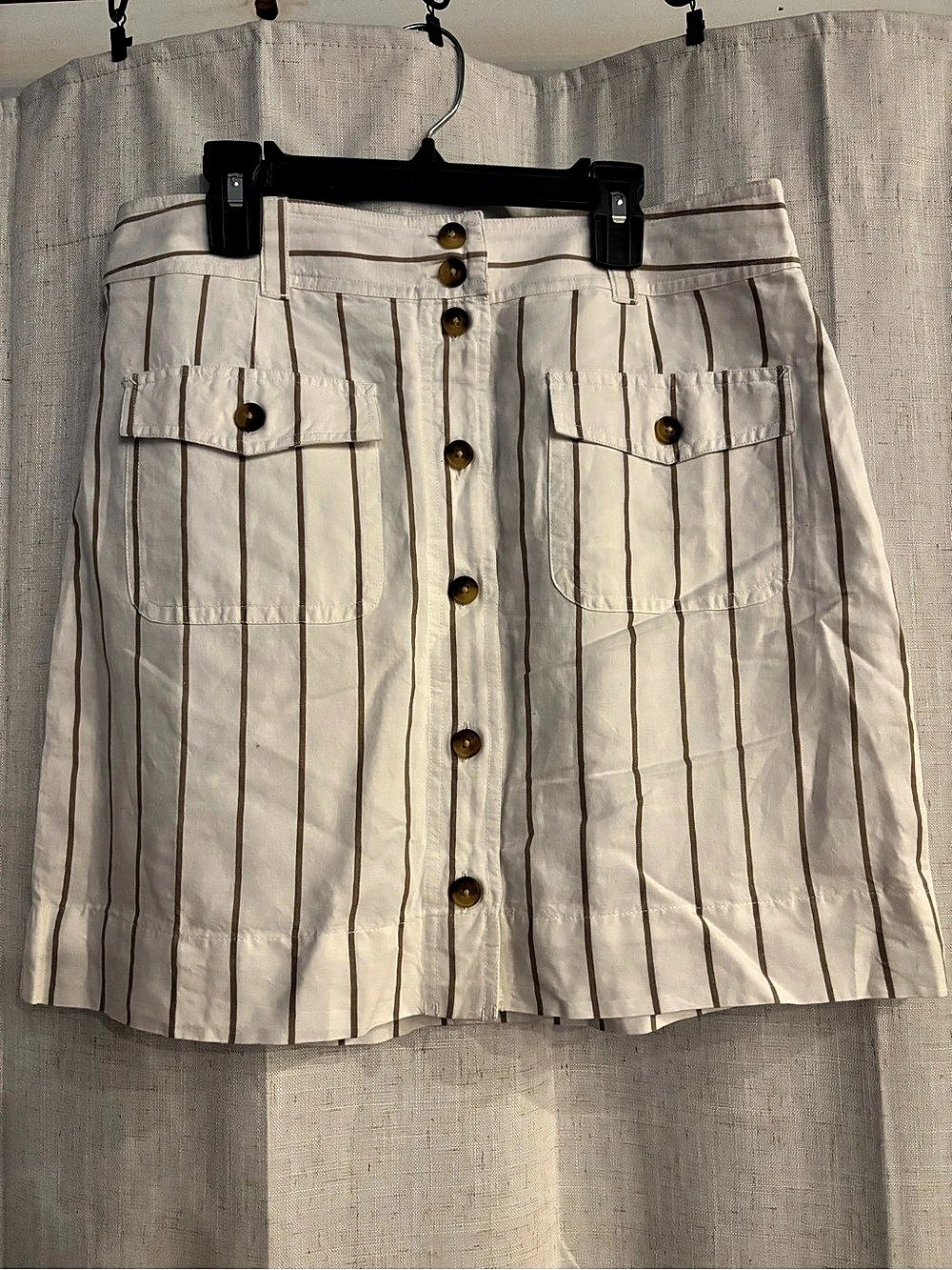 Vineyard Vines Cargo Pocket Linen Blend Mini Skirt Striped Size S NWT